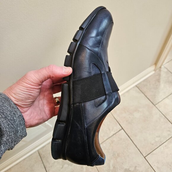 Moral Code Men's Erast Leather Slip-On Sneaker, Blue/Black, Sz 12 - Picture 12 of 16